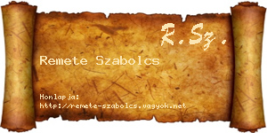 Remete Szabolcs névjegykártya